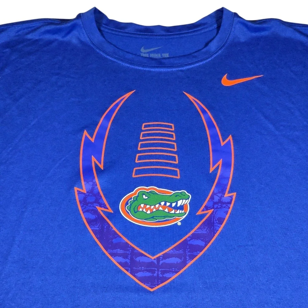 Nike Florida Gators UF Dri-Fit Blue Football Graphic Performance Shirt Mens 3XL